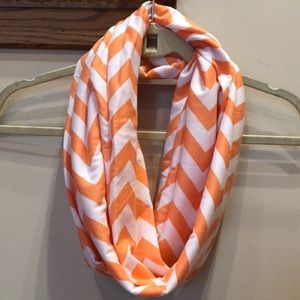 Peach and White Infinity Scarf